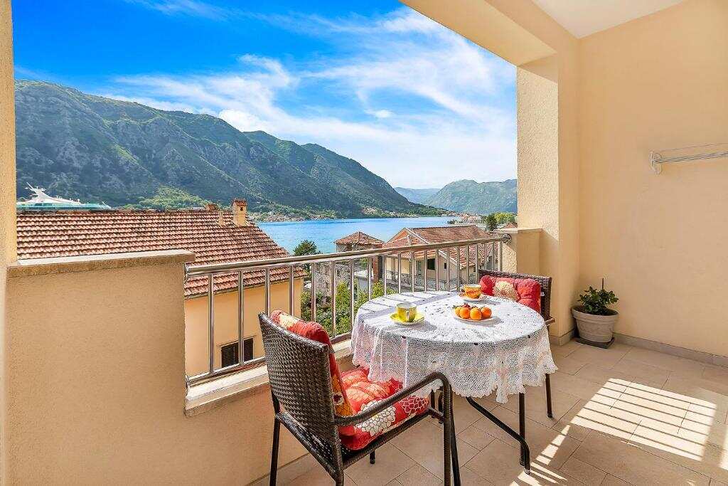 Terrace with a view over the Bay of Kotor